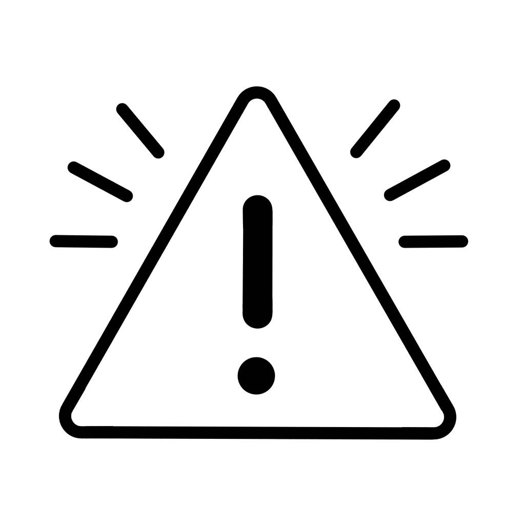 Icone triangle avec point d'exclamation